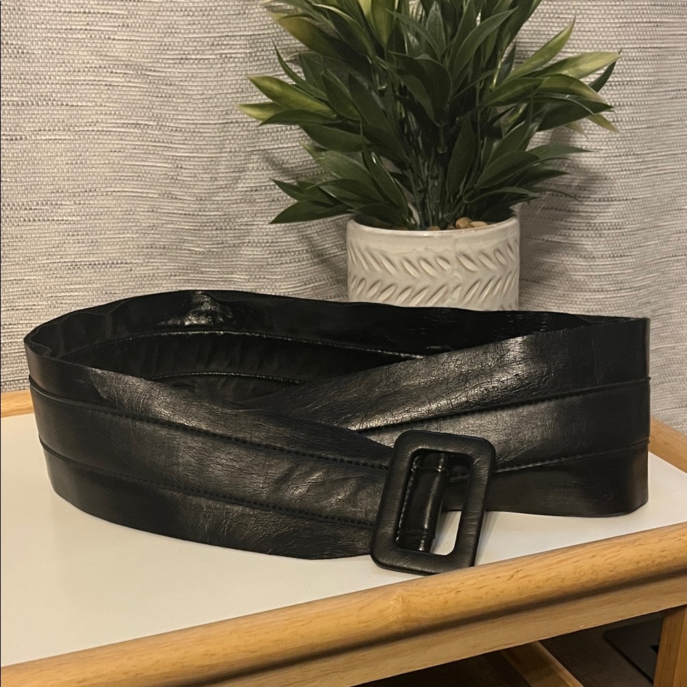 Black Vegan Leather Belt